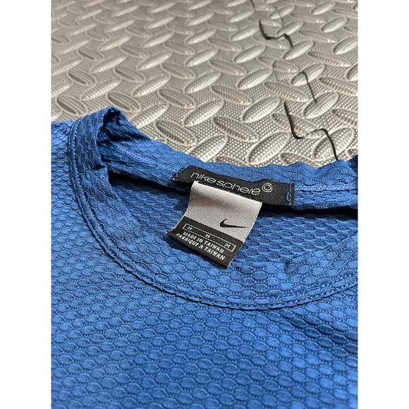 Vintage y2k NIKE SPHERE Blue/Gray Long Sleeve Shirt Mens Size M Textured - Picture 2 of 8